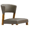 2pk Mid Century Dining Chairs Walnut/Gray Faux Leather - Baxton Studio: Solid Wood Legs, Polyester Upholstery - 3 of 3
