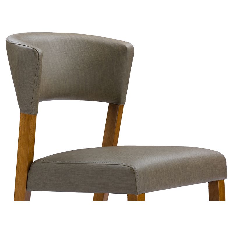 2pk Mid Century Dining Chairs Walnut/Gray Faux Leather - Baxton Studio: Upholstered, Modern Kitchen Seating, 4 of 5