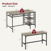 Dining Table Set for 4 People, with 2 Benches, Dining Room Table Set with Wine Rack and Storage Shelf for Homes, Apartments, Small Kitchens - 2 of 4