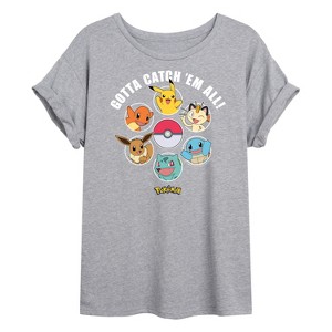 Women's - Pokémon - Team Pokémon Oversized Graphic T-Shirt - 1 of 4
