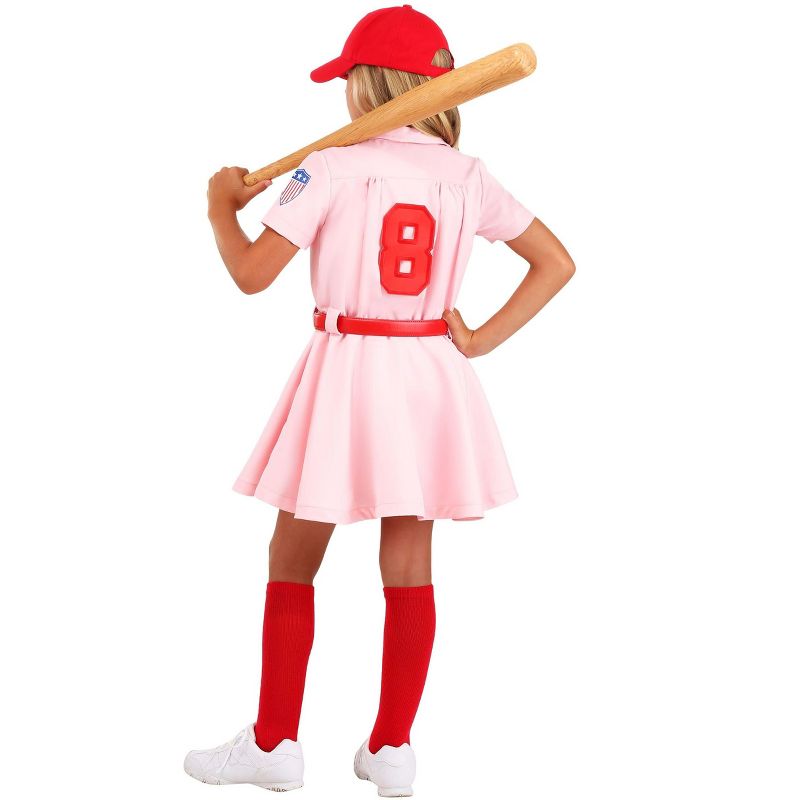 HalloweenCostumes.com League of Their Own Luxury Kids Dottie Costume For Girls, 2 of 7