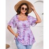 Coolmee Women's Plus Size Hoodie Drawstring Drop Shoulder Casual Loose Long Sleeve Hooded Pullover Tops - 2 of 4