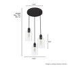 Hunter Fans 14.5" Lochemeade Ceiling Light Noble Bronze Finish - Modern 3-Bulb Pendant with Clear Dome Shades for Indoor Use - 3 of 4