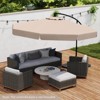Costway 10 FT Offset Hanging Umbrella  Patio Cantilever Umbrella with Cover Beige/Gray/Navy/Turquoise/Red/Brown - 2 of 4