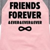 Girls' - Instant Message - Friends Forever And Ever Shirt Tail Raglan Graphic T-shirt - 2 of 4