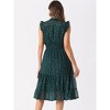Allegra K Women's Sleeveless Smocked Waist Gilding Metallic Stars Chiffon Party Dress - 3 of 4