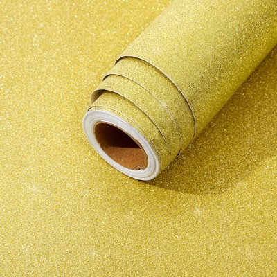 Bright Creations Self Adhesive Champagne Glitter Contact Paper Roll, Peel and Stick Art Decal, Home Decor, 17.7 In x 16.5 ft