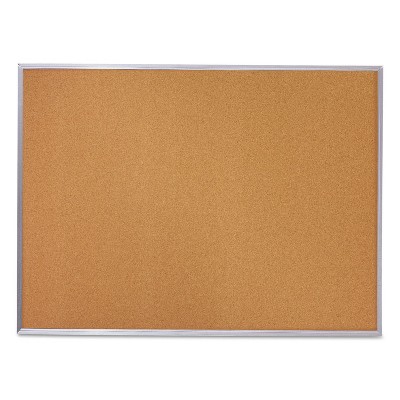Mead Cork Bulletin Board 36 x 24 Silver Aluminum Frame 85361