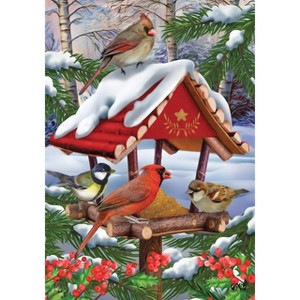 Briarwood Lane Gathered Together Winter House Flag Cardinals Bird - 1 of 4