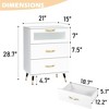 Modern Nightstand with Drawer, Mid Century Side Table Bedroom, Wood Dresser for Bedroom Cabinet, White - 2 of 4