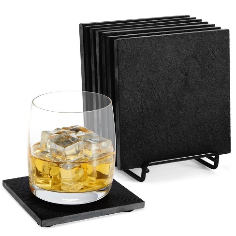 Juvale 8 Piece Set Of Square Black Slate Coasters Set With Holder For  Coffee Table, Office, Bar, Kitchen, Dinner Table, Home Decor : Target