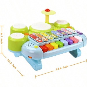 3 - in - 1 Musical Toy for Piano, Xylophone Drum Set - Birthday Gift For - 1 of 3