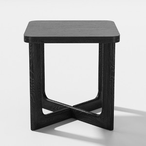 HomeRoots 24" Black Solid Wood Square End Table - 1 of 4