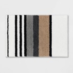 Geo Striped Bath Rug Black White Skl Home Target