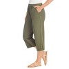Collections Etc Stylish Button Trimmed Elasticized Waist Capris - 2 of 4