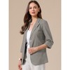 INSPIRE CHIC Women's Lapel Collar Summer 3/4 Sleeve Lightweight Business Back Slit Suit Blazer - 4 of 4