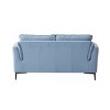 68" Mesut Sofa Light Blue Top Grain Leather with Metal Legs & Nailhead Trim - Acme Furniture - 3 of 4