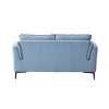 68" Mesut Sofa Light Blue Top Grain Leather with Metal Legs & Nailhead Trim - Acme Furniture - image 3 of 4