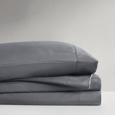 Charcoal Queen Solid Microfiber Sheet Set