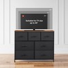 Itopfox 7-Drawer Dresser TV Stand, Entertainment Center with Metal Frame and Wood Top for TVs Chest of Drawers for Bedroom Living Room, Black & Brown - 4 of 4