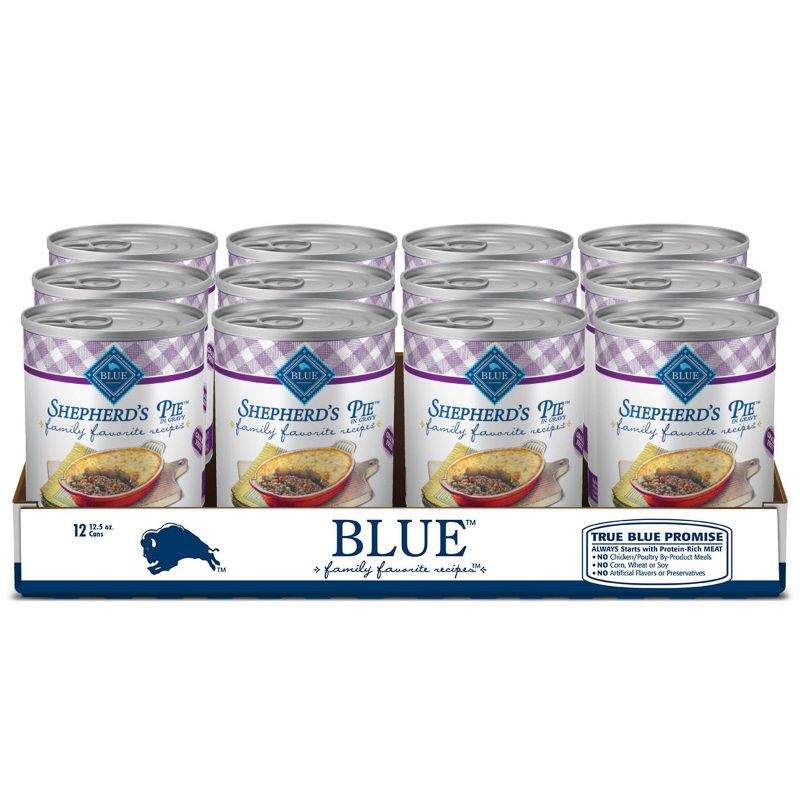 Blue Buffalo Family Favorite Recipes Beef In Gravy Wet Dog Food - 12.5oz/12ct Pack, 1 of 7