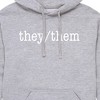Men's - Instant Message - They Them Pronouns Graphic Fleece Pullover Hoodie - 2 of 4
