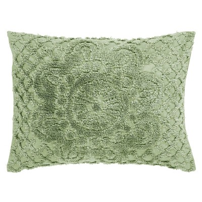 Sage Cotton Chenille Twin Bedspread and Sham Set