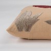 18"x18" Square Throw Pillow Cover Beige/Red - Rizzy Home: Cotton Velvet, Zipper Closure, Floral Appliqué - image 2 of 4