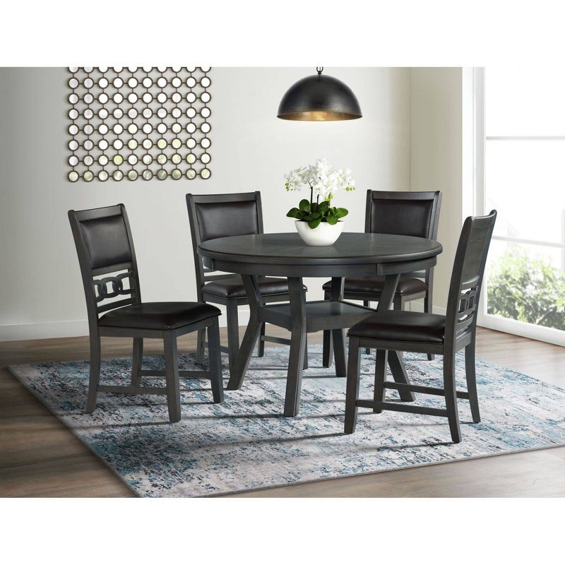 5pc Taylor Standard Height Dining Set and 4 Faux Leather Side Chairs Gray - Picket House Furnishings, 3 of 12