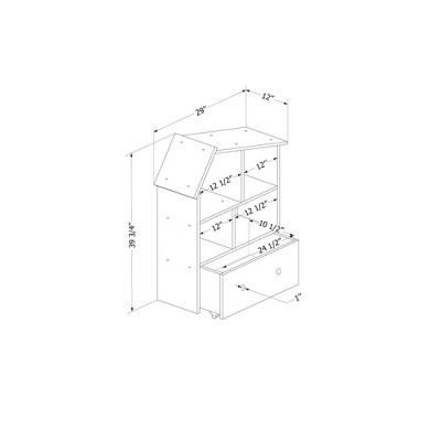Natural Wood Kids Bookcase with Storage Cubes