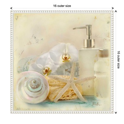Beaded White Framed Nautical Still Life Canvas Print