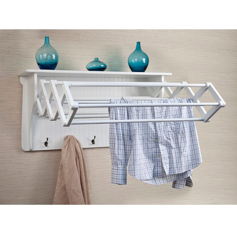 36" x 18" Wall Shelf with Collapsible Drying Rack and Hooks - Danya B., 3 of 9