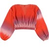 GUESS Womens Faux-Wrap Crop Top Blouse - 2 of 2