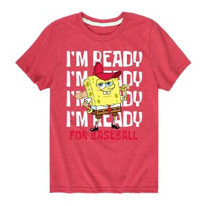 Boys' - SpongeBob SquarePants - Ready For Baseball Short Sleeve Graphic T-Shirt - 1 of 4