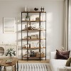 Bookshelf 6 Tier Tall Bookcase Industrial Bookshelves Oval Vintage Bookshelf Metal Frame Unique Display Shelf Storage - 4 of 4