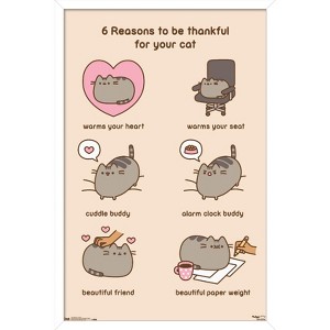 Trends International Pusheen - Thankful Framed Wall Poster Prints - 1 of 4