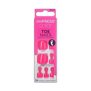 imPRESS Press-On Manicure Square Fake Toenails - Spun Sugar - 27ct - 1 of 4