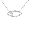 Haus of Brilliance Silver 1/2 Cttw Diamond Cross and Evil Eye Inch Pendant Necklace - 2 of 4