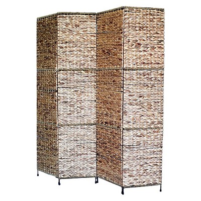Jakarta Natural Water Hyacinth 4-Panel Folding Screen