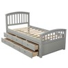 CAVINAS Twin Storage Bed Frame with 6 Drawers, Solid Pinewood Platform Bed, Bed with Headboards, Safe for Kids, No Box Spring Needed - 3 of 4