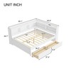 Full Size L-shaped Daybed Bookcases Bed with 2 Drawers, USB & Type-C Port - ModernLuxe - 4 of 4
