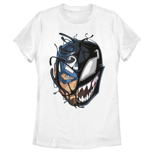 Target America : Marvel Captain Mask T-shirt Women\'s Venom Symbol