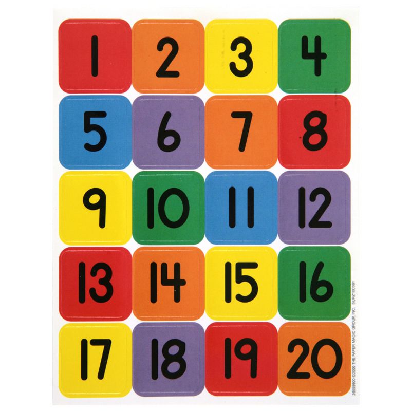 Eureka® Numbers (1-20) Theme Stickers, 120 Per Pack, 12 Packs, 2 of 4