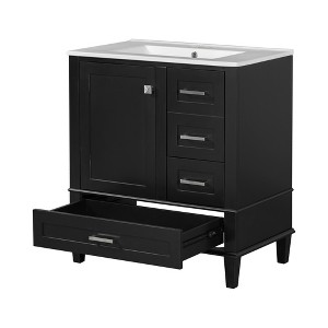 Dexmalle 30"Modern Bathroom Cabinet with Sink Combo Set and a Soft Closing Door and 3 Drawers - 1 of 4
