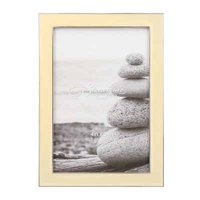 Ivory Epoxy Resin 4x6 Picture Frame with Silver Trim