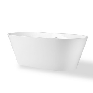 51 in.Acrylic Freestanding Bathtub Contemporary Soaking Tub Fiberglass Flatbottom Modern Stand Alone - 1 of 4