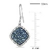 EVERLY JEWELRY | Sterling Silver 10 MM Blue Druzy Gemstone Square Drop Earrings - 2 of 3