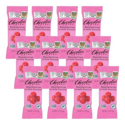 Chocolove Raspberries in Dark Chocolate Bar - Case of 12/1.2 oz