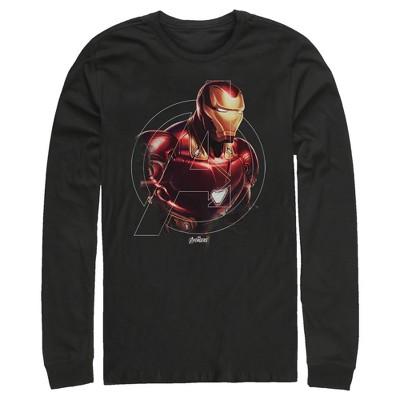 Men's Marvel Avengers: Endgame Iron Man Portrait Long Sleeve Shirt : Target