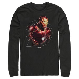 Men's Marvel Avengers: Endgame Iron Man Portrait Long Sleeve Shirt - 1 of 3